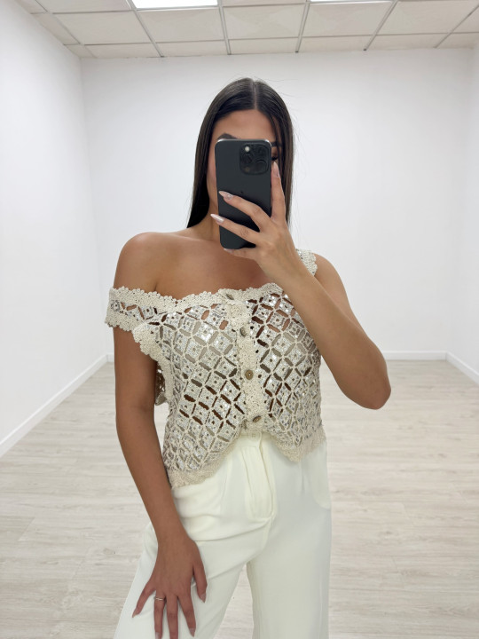 TOP CROCHET BOTONES TOP CROCHET BOTONES
